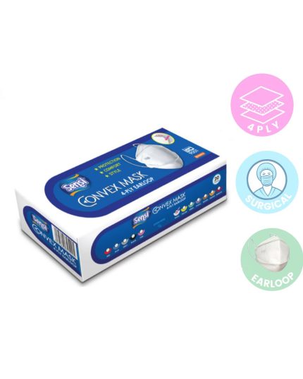 Masker Medis Sensi Convex Earloop 4Ply isi 20Pcs Abu-abu