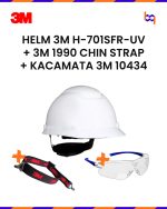 PROMO Bundling 3M Helm H-701SFR-UV + 3M 1990 CHIN STRAP + KACAMATA 3M 10434 - Gambar 2